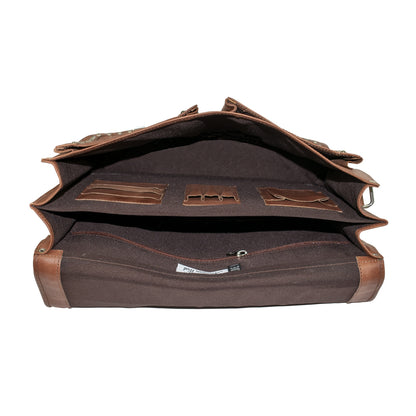 American West Classic Travel Multi Compartment Laptop Briefcase