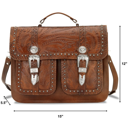 American West Classic Travel Multi Compartment Laptop Briefcase