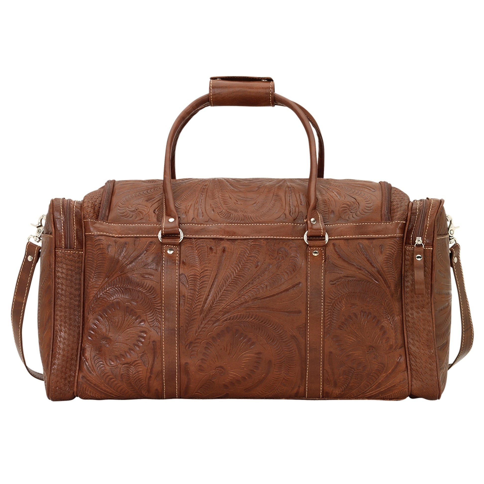 American West Classic Travel Zip Around Duffle Bag With Front Pouch And Side Zipper Pockets
