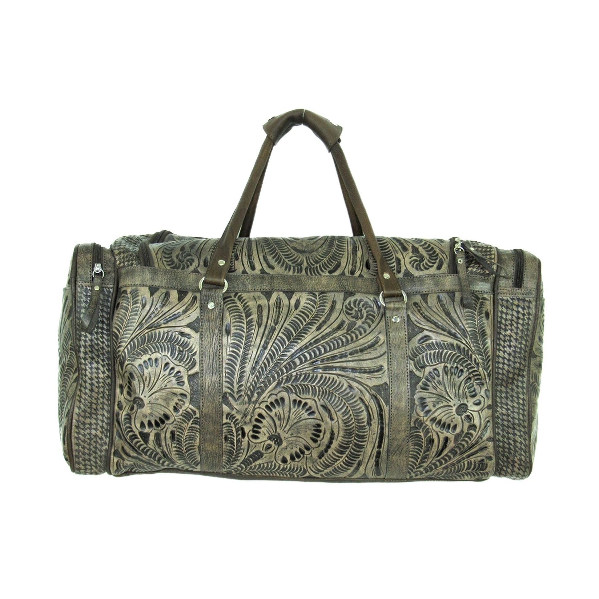 American West Classic Travel Zip Around Duffle Bag With Front Pouch And Side Zipper Pockets