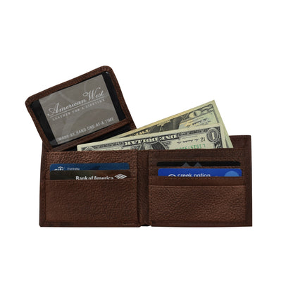 American West Mens Bi-Fold Wallet with Hair-On Hide