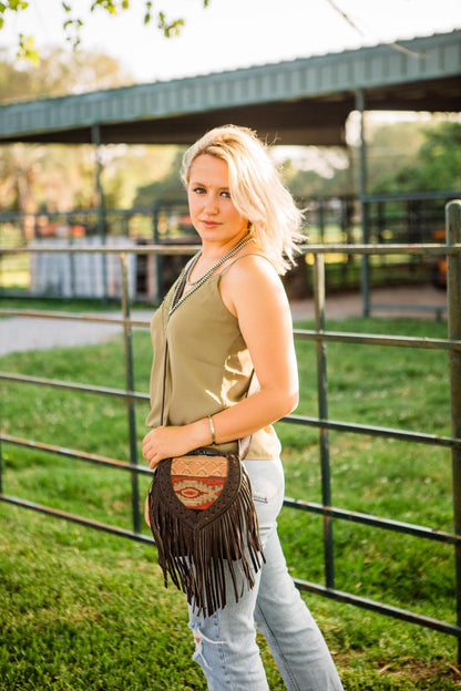 American West Fringed Cowgirl Crossbody with Fringe