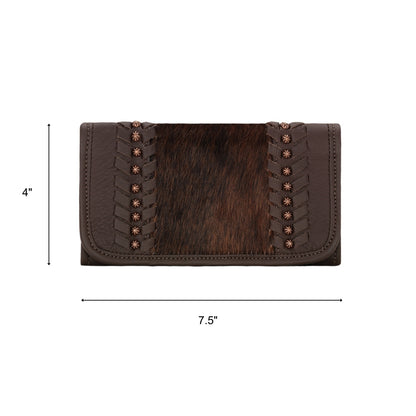 American West Cowtown Hair-On Ladies Tri-Fold Wallet