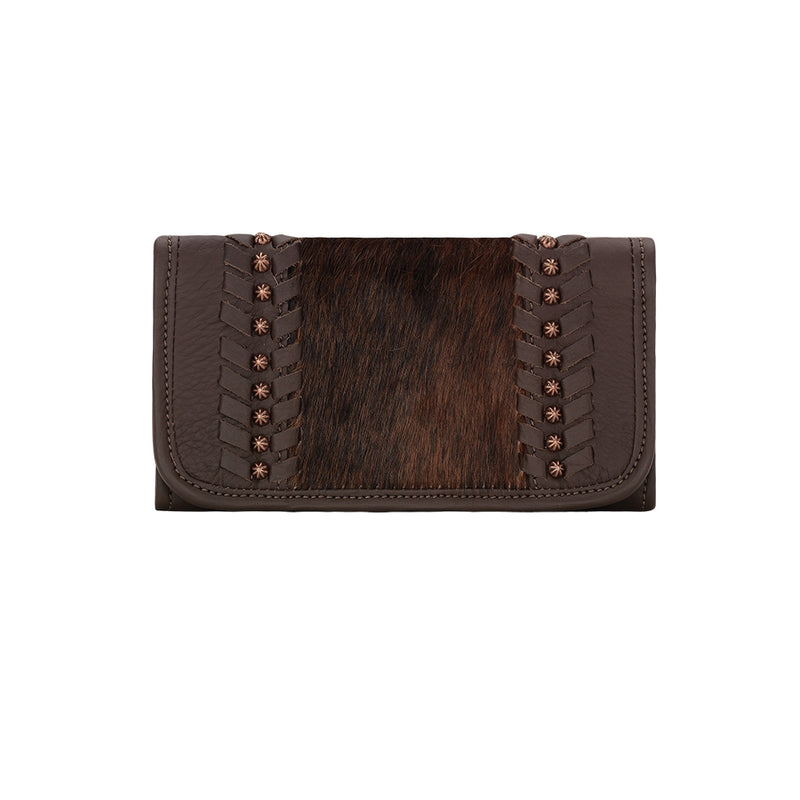 American West Cowtown Hair-On Ladies Tri-Fold Wallet