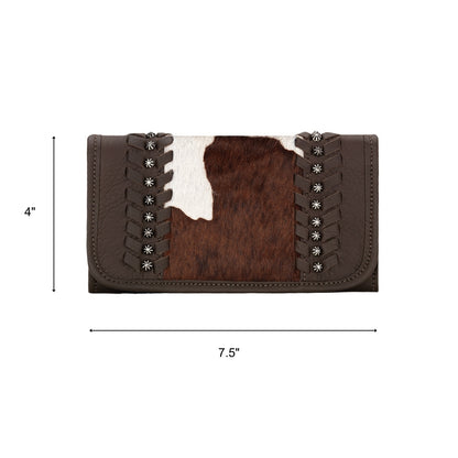 American West Cowtown Hair-On Ladies Tri-Fold Wallet