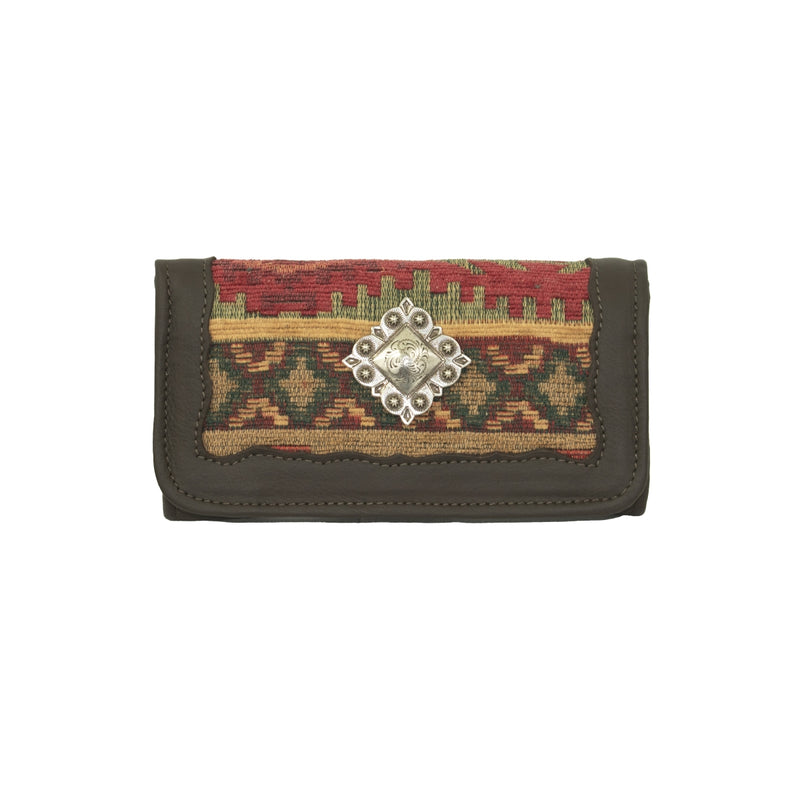 American West Santa Fe Woven Tapestry Ladies Tri-Fold Wallet