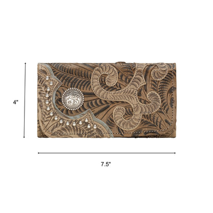 American West Annie's Secret Ladies Tri-Fold Wallet