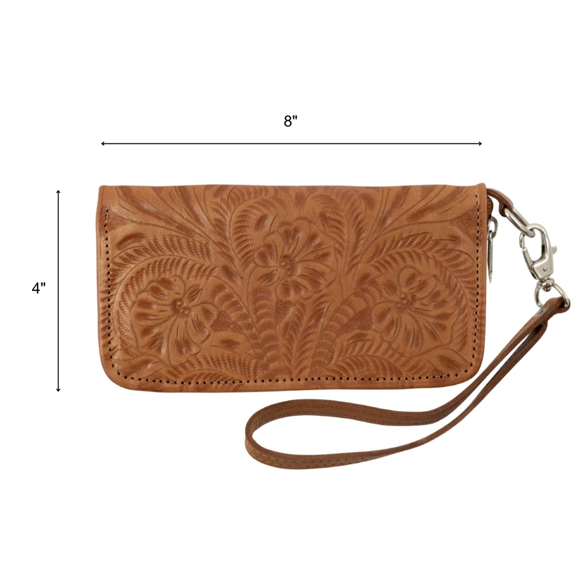 American West Ladies Zip-Around Wallet with Wrist Strap