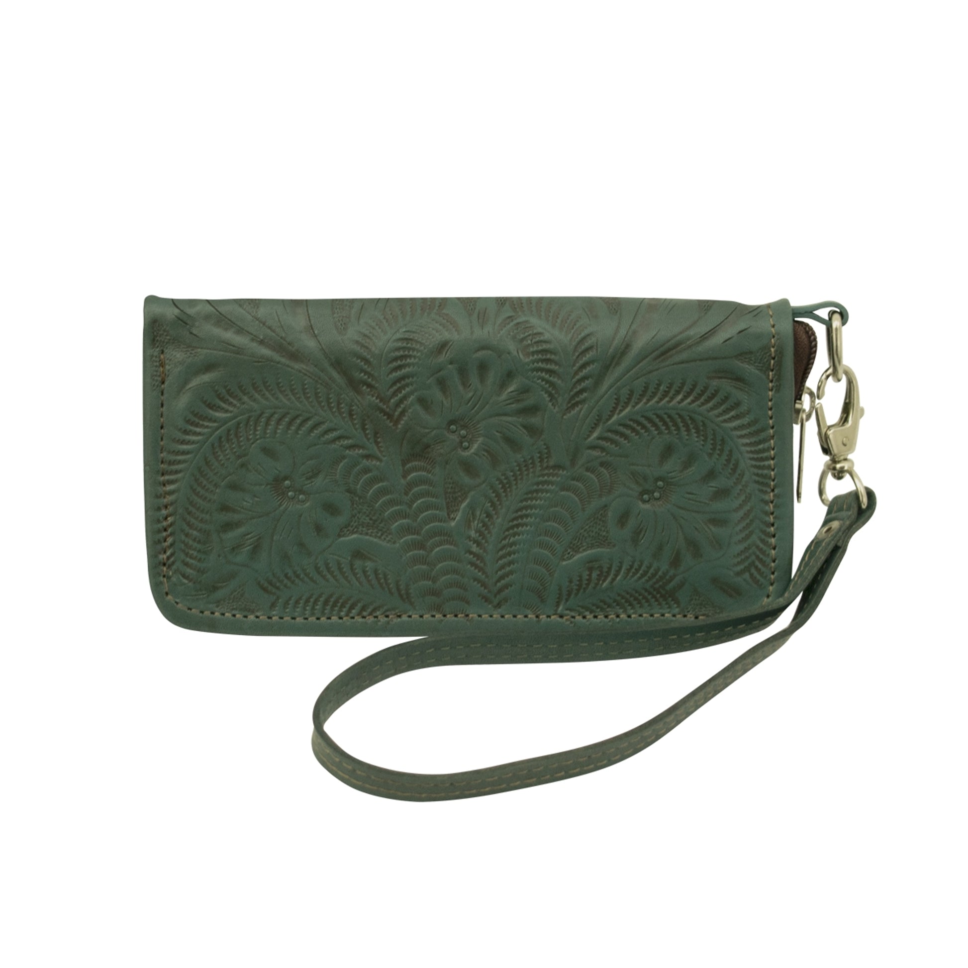American West Ladies Zip-Around Wallet with Wrist Strap