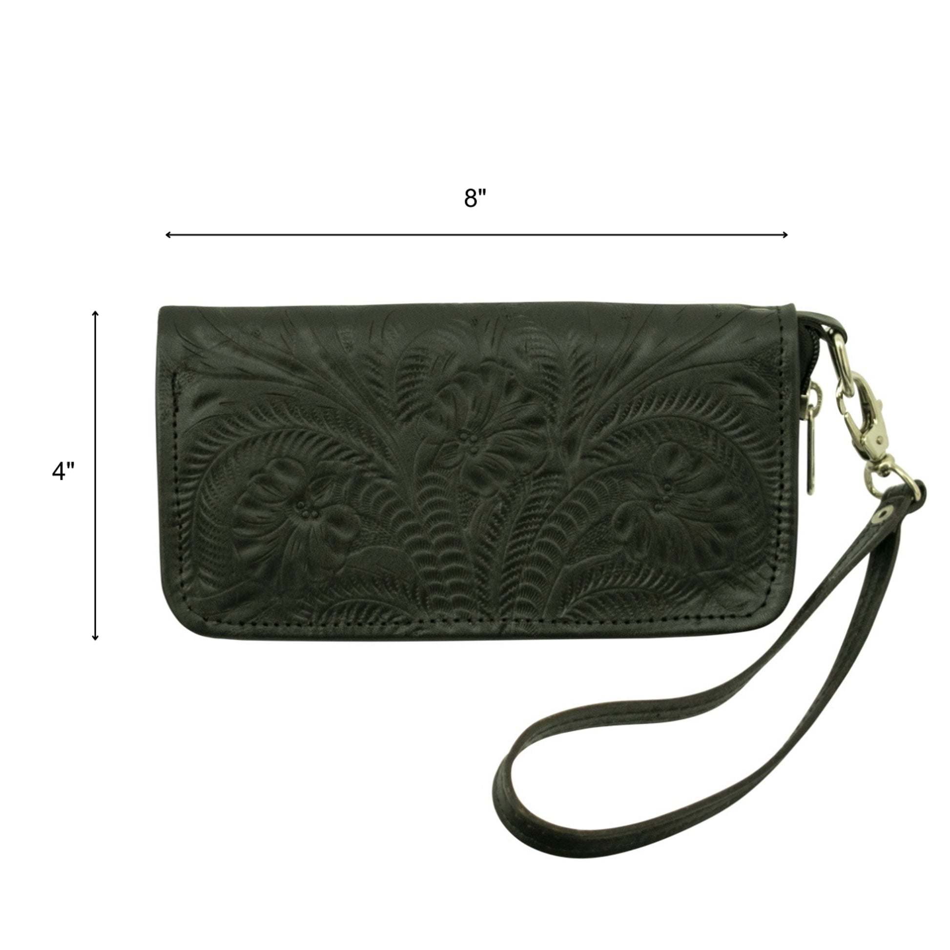 American West Ladies Zip-Around Wallet with Wrist Strap