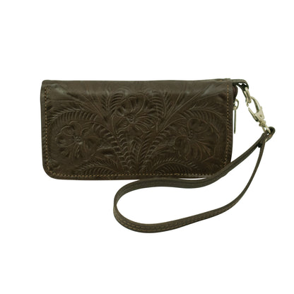 American West Ladies Zip-Around Wallet with Wrist Strap