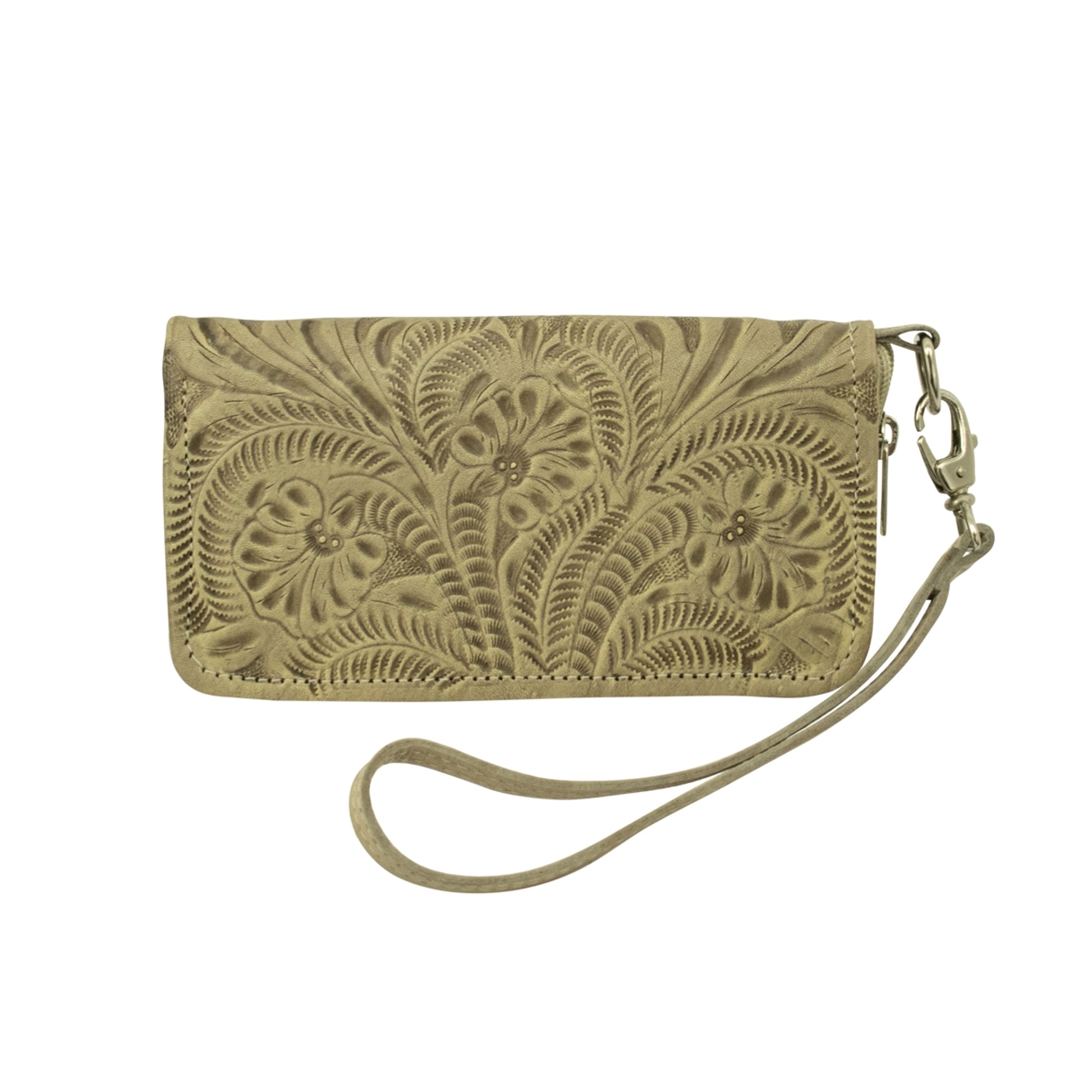 American West Ladies Zip-Around Wallet with Wrist Strap