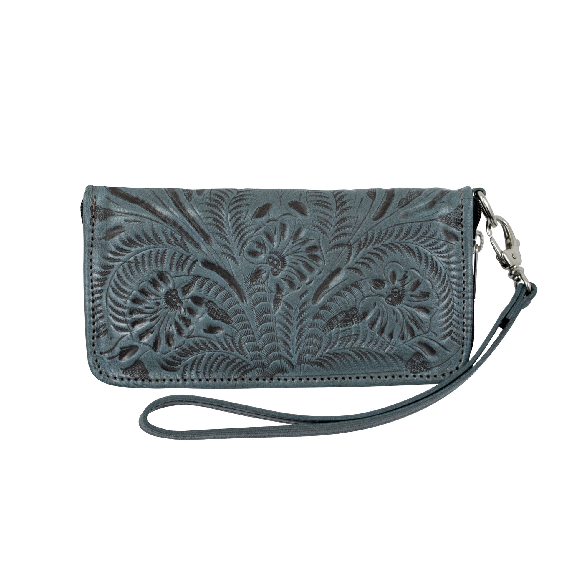 American West Ladies Zip-Around Wallet with Wrist Strap