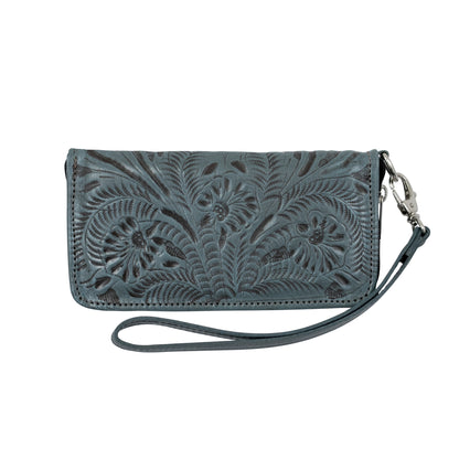 American West Ladies Zip-Around Wallet with Wrist Strap