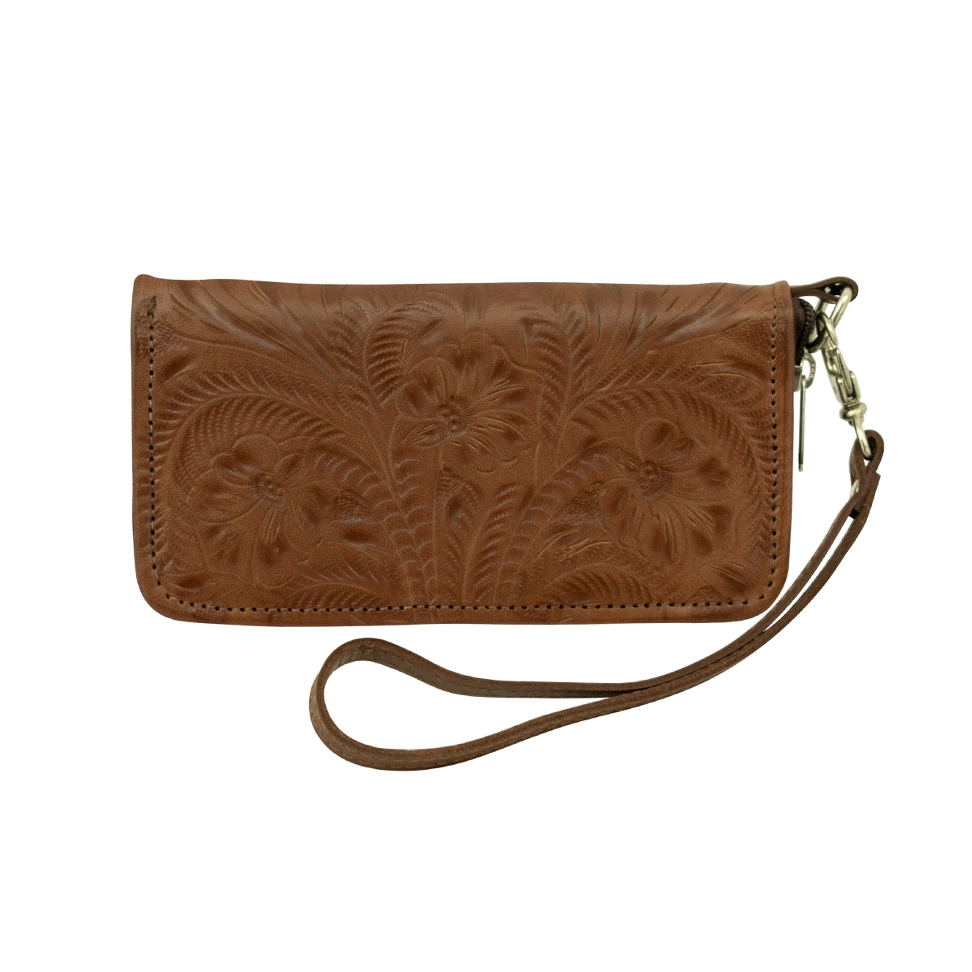 American West Ladies Zip-Around Wallet with Wrist Strap
