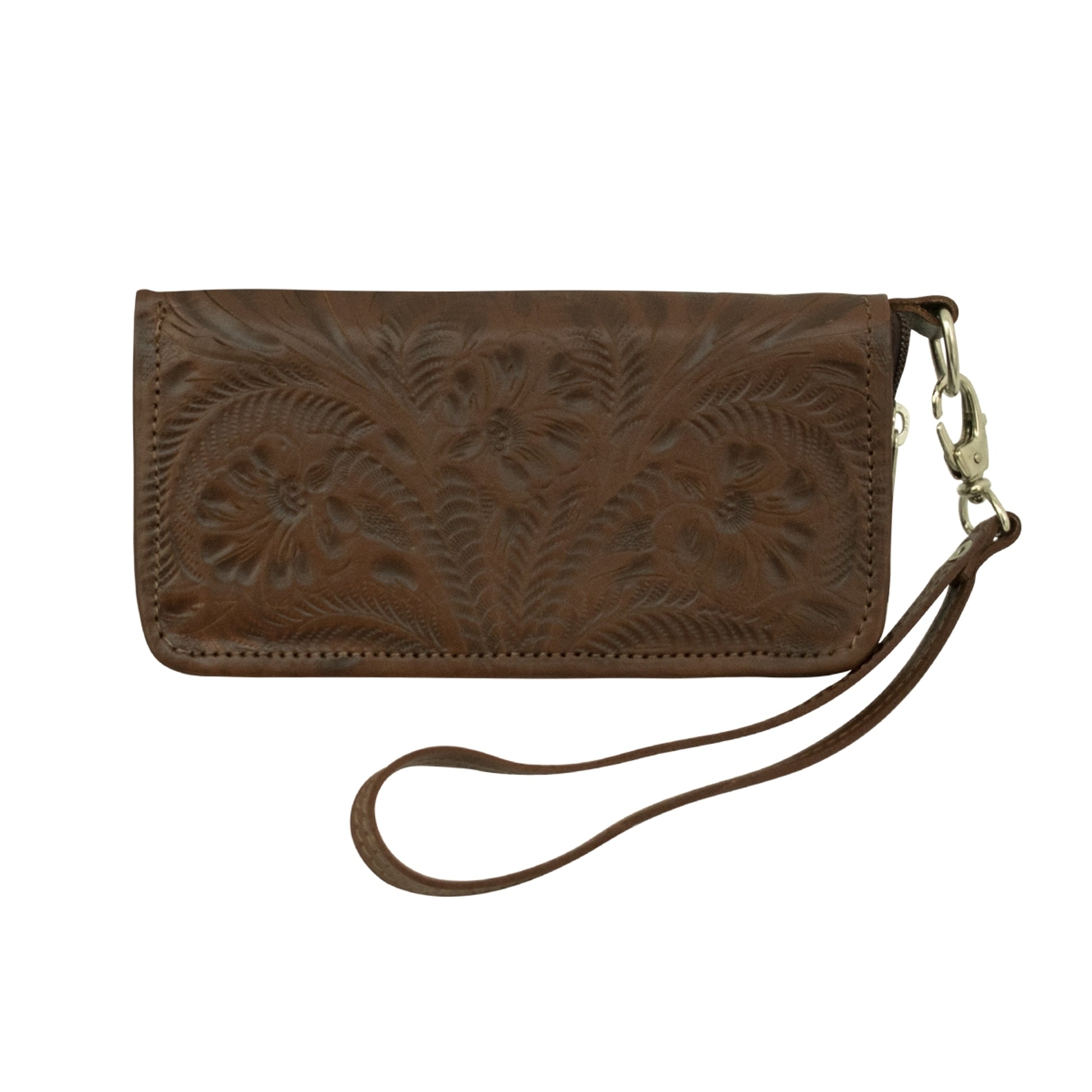 American West Ladies Zip-Around Wallet with Wrist Strap