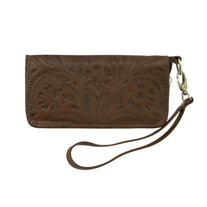 American West Ladies Zip-Around Wallet with Wrist Strap
