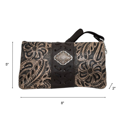 American West Grab and Go Crossbody Foldover Wallet/Crossbody