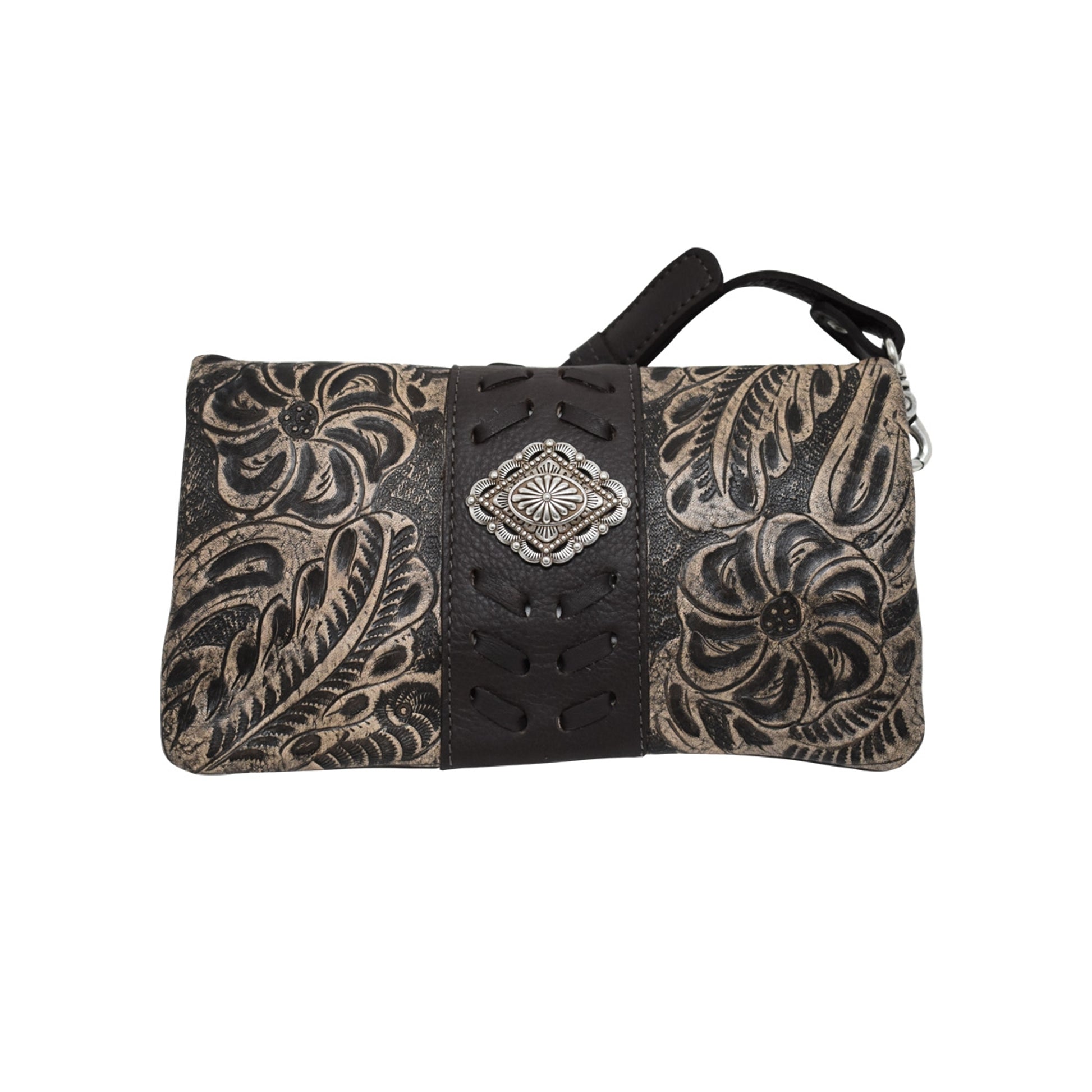 American West Grab and Go Crossbody Foldover Wallet/Crossbody