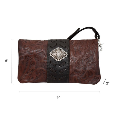 American West Grab and Go Crossbody Foldover Wallet/Crossbody