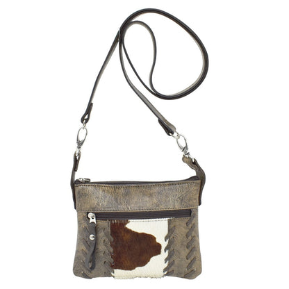 American West Cowtown Trail Rider Crossbody/Hip Bag with Hair-On Hide