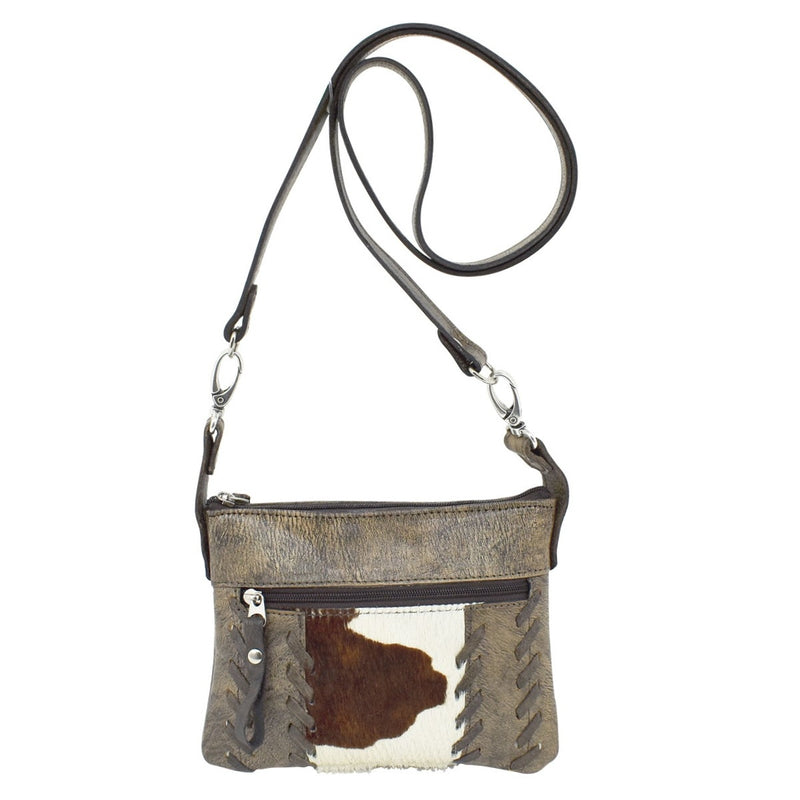American West Cowtown Trail Rider Crossbody/Hip Bag with Hair-On Hide
