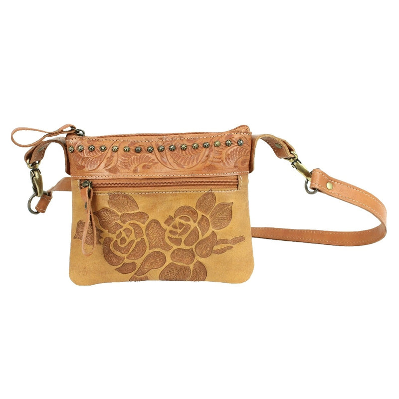 American West Texas Rose Crossbody/Hip Bag with Detachable Stap