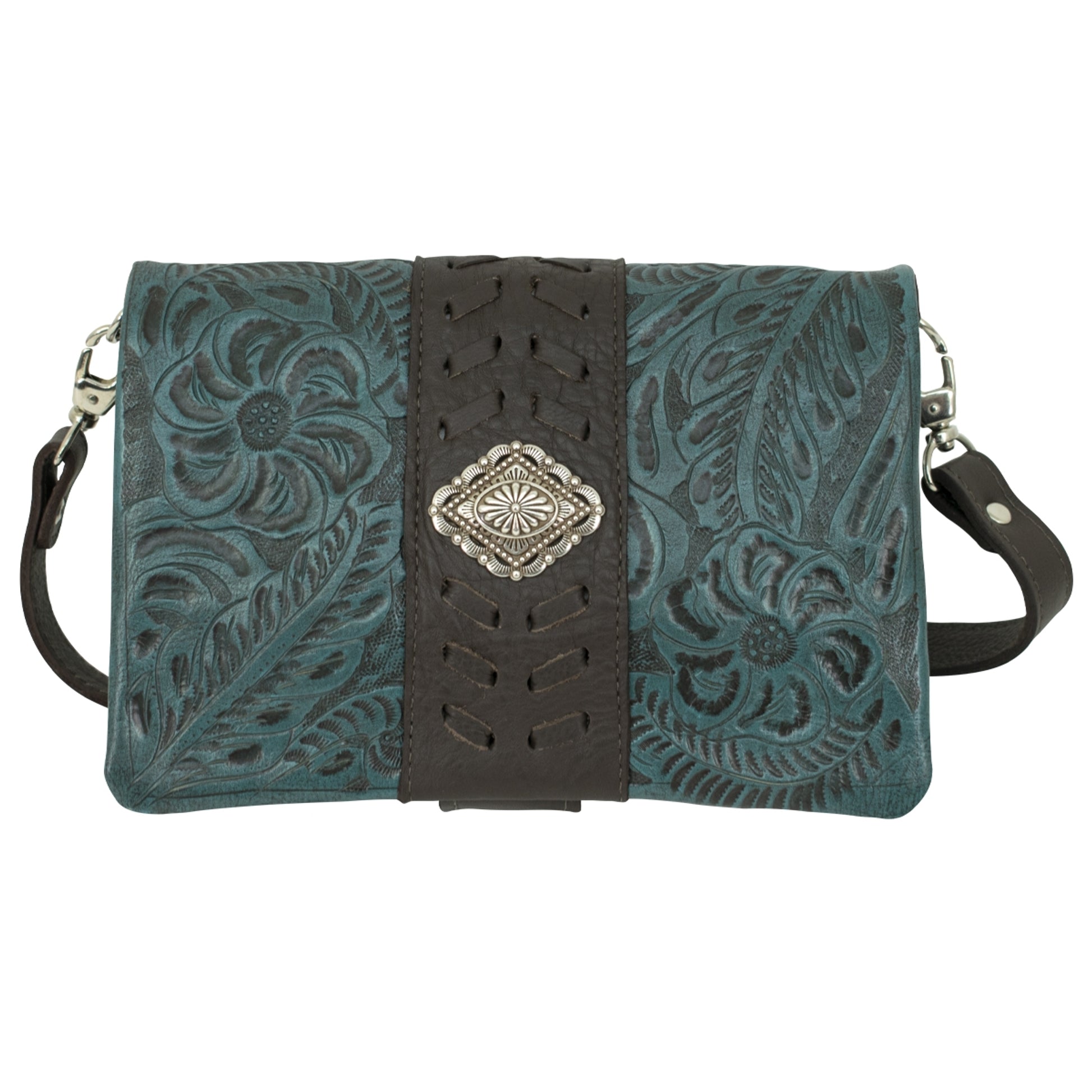 American West Large Grab and Go Crossbody Large Foldover Wallet/Crossbody