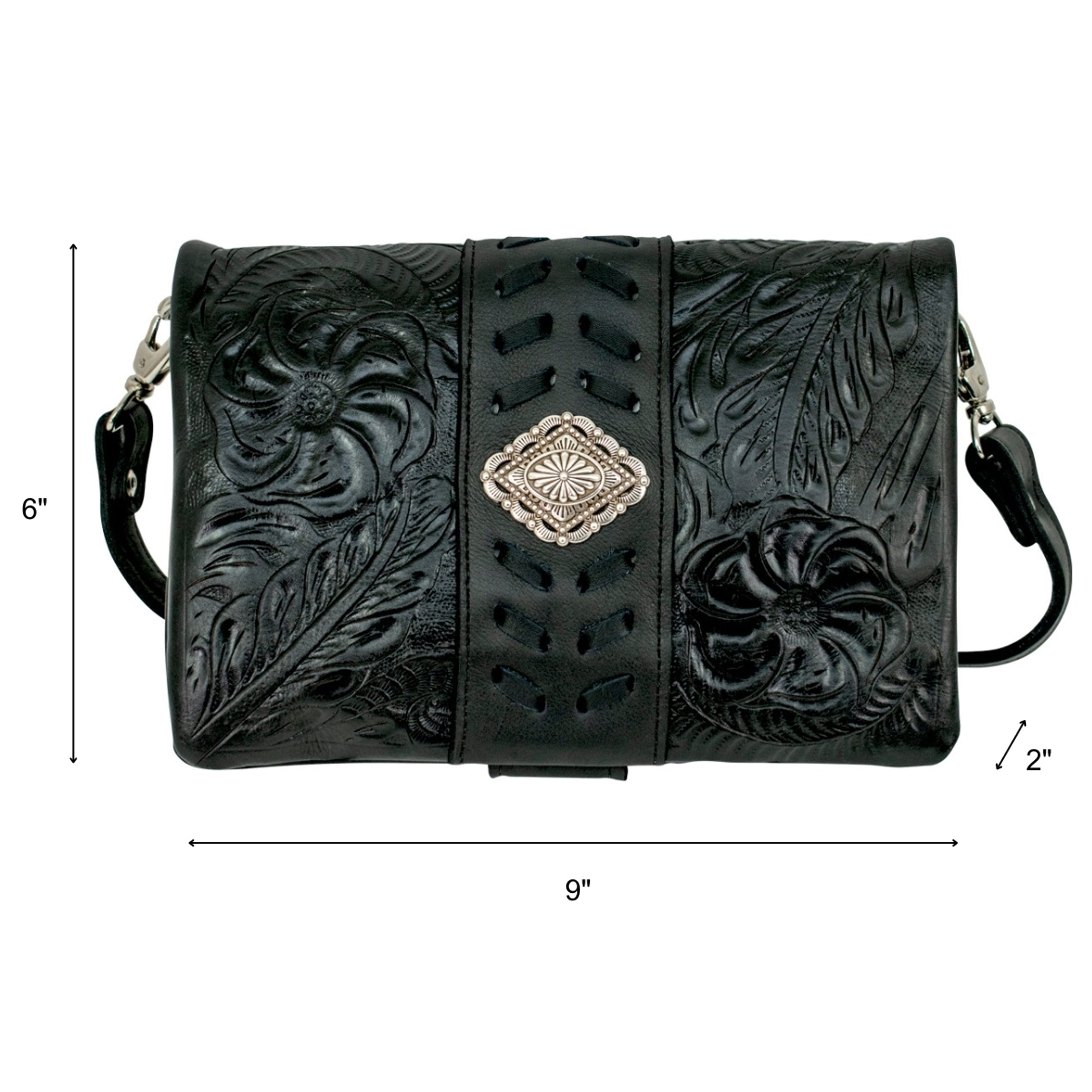 American West Large Grab and Go Crossbody Large Foldover Wallet/Crossbody