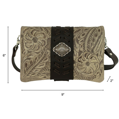 American West Large Grab and Go Crossbody Large Foldover Wallet/Crossbody