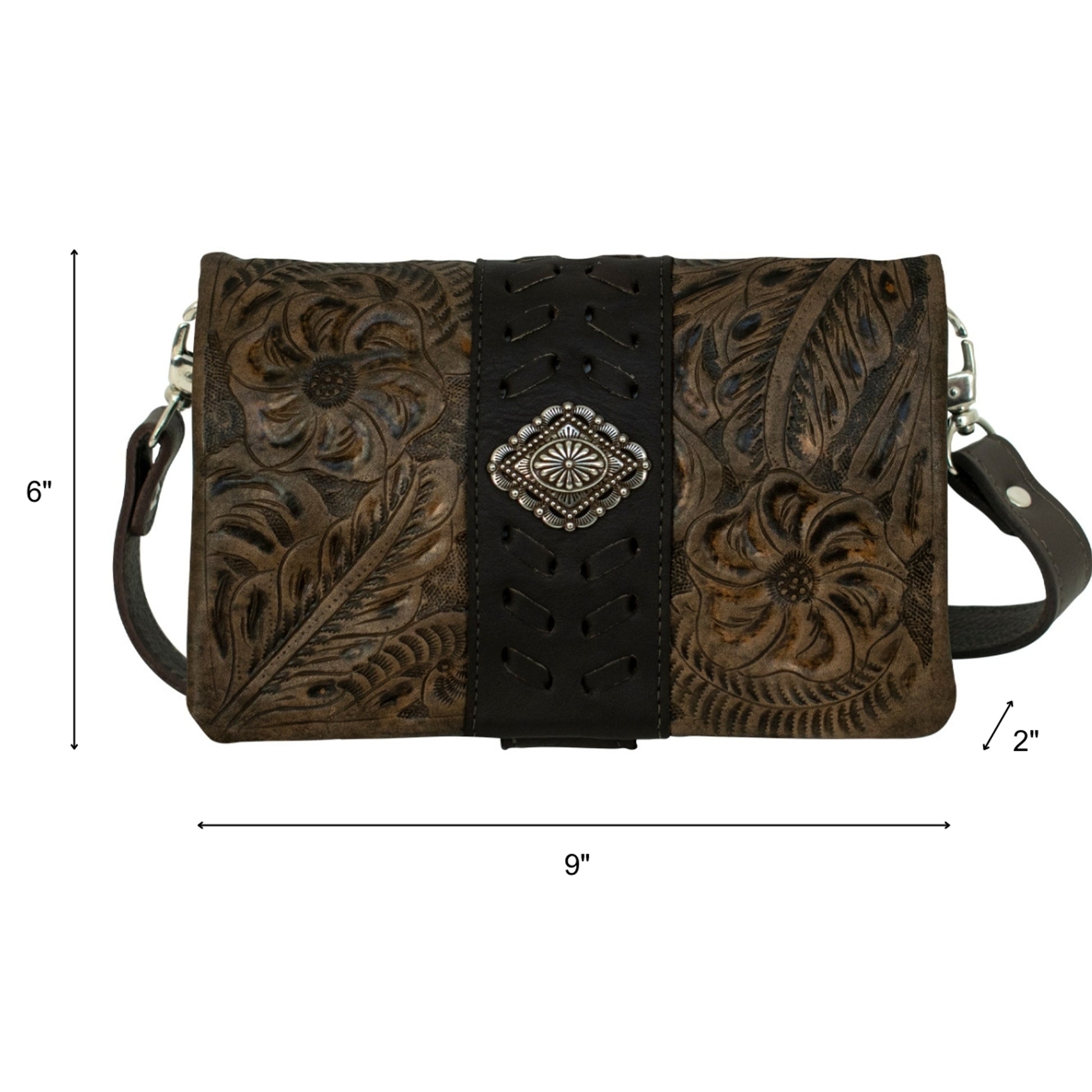 American West Large Grab and Go Crossbody Large Foldover Wallet/Crossbody