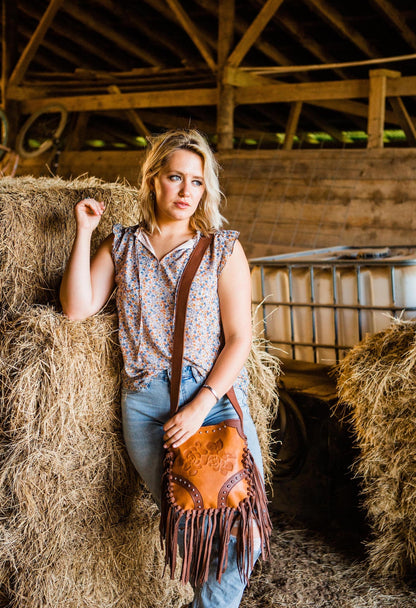 American West Fringed Cowgirl Crossbody with Fringe