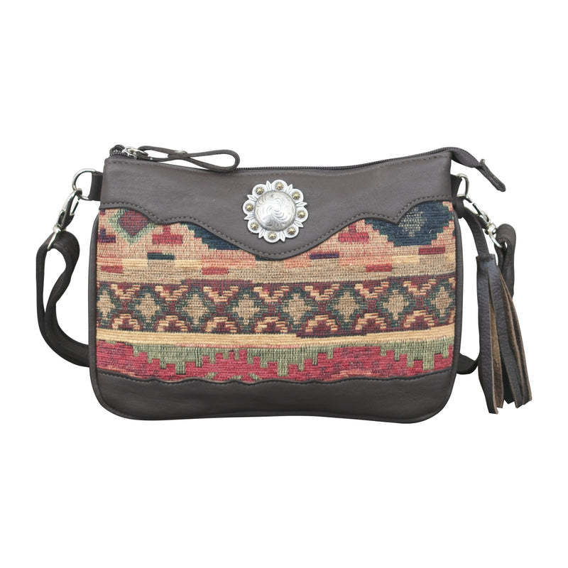 American West Santa Fe Woven Tapestry Multi-Compartment Crossbody