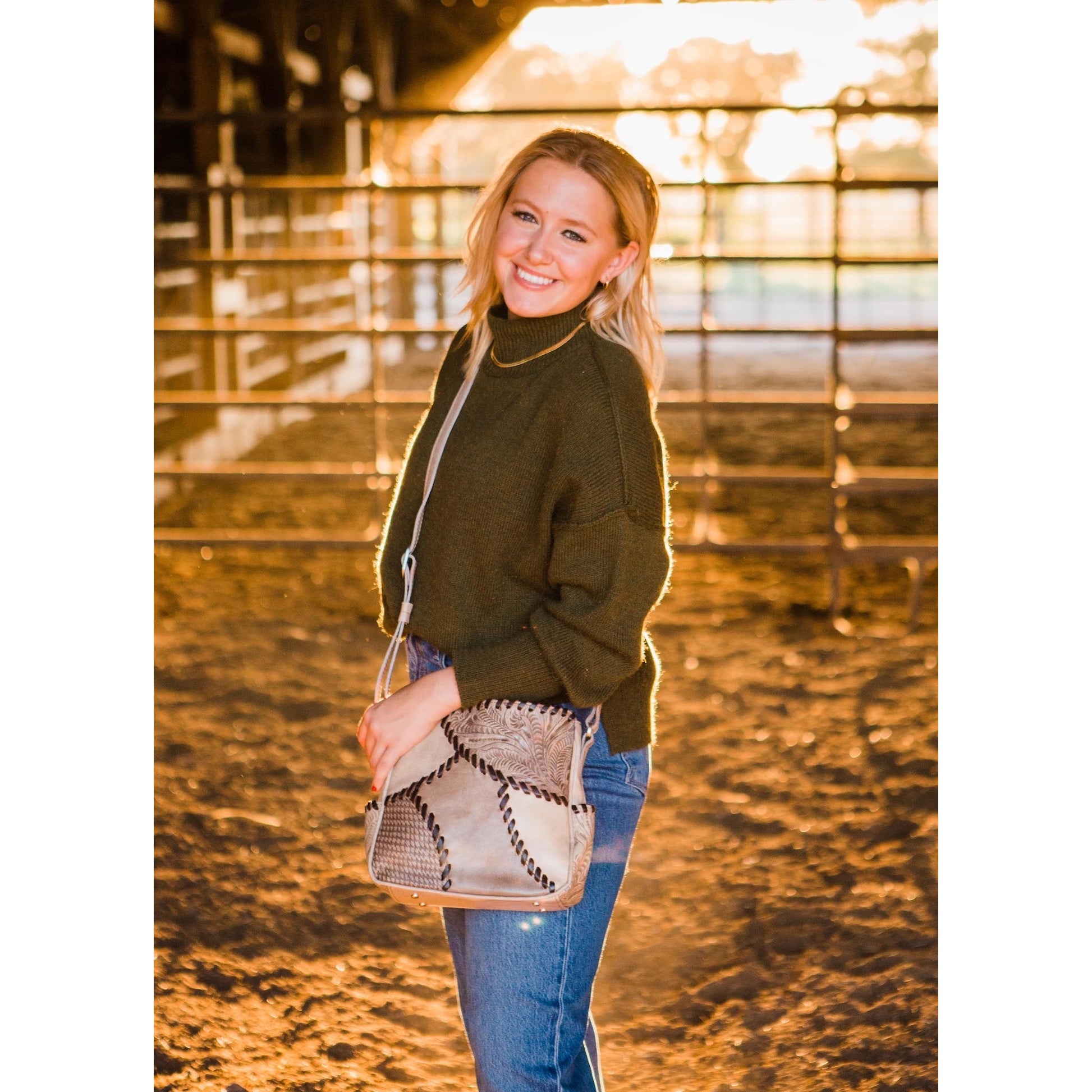 American West Gypsy Patch Zip-Top All Access Crossbody Bag