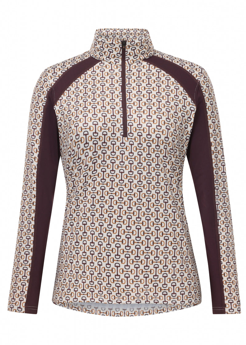Kerrits First Level Quarter Zip Fleece Tech Top - Print