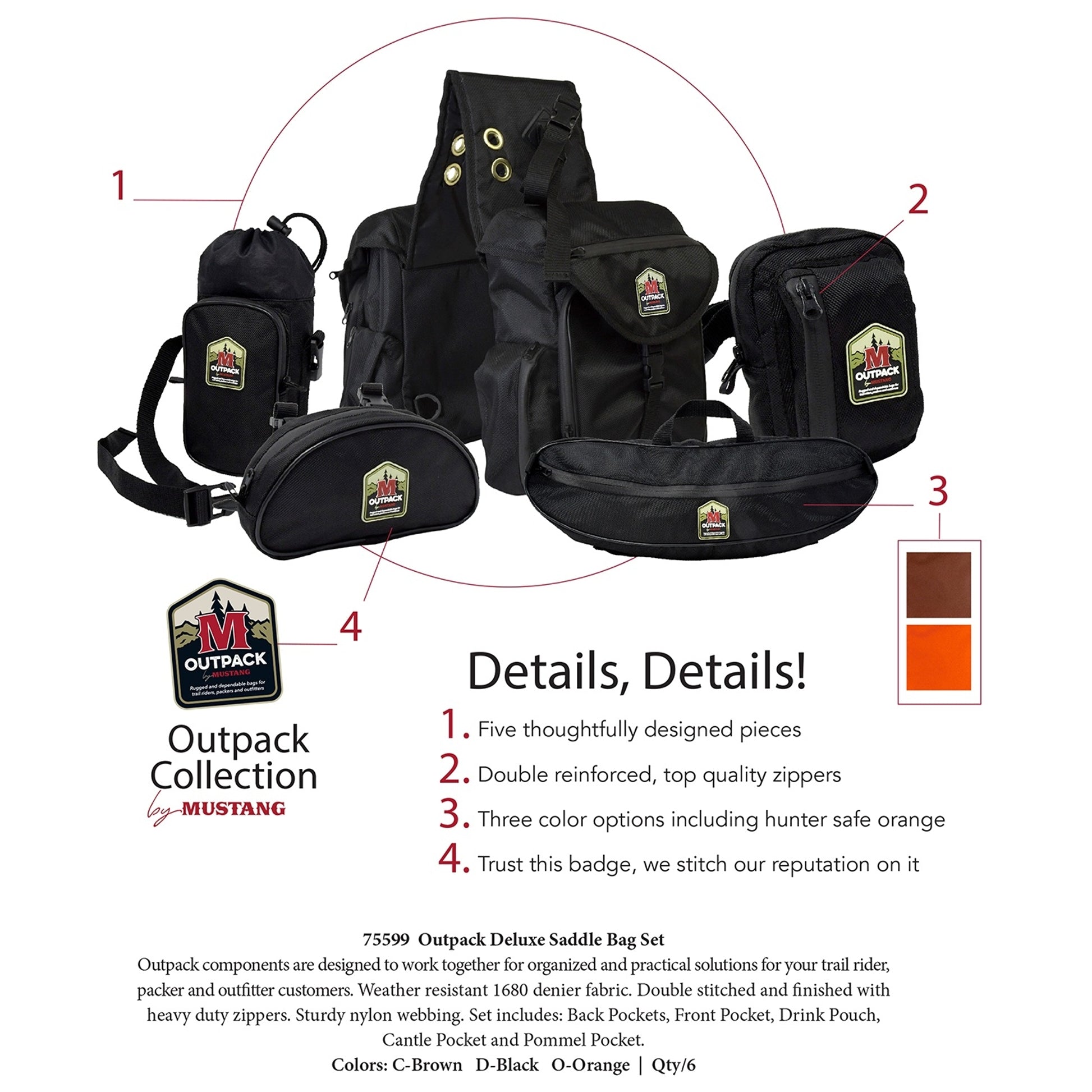 Mustang Outpack Deluxe Saddle Bag Set
