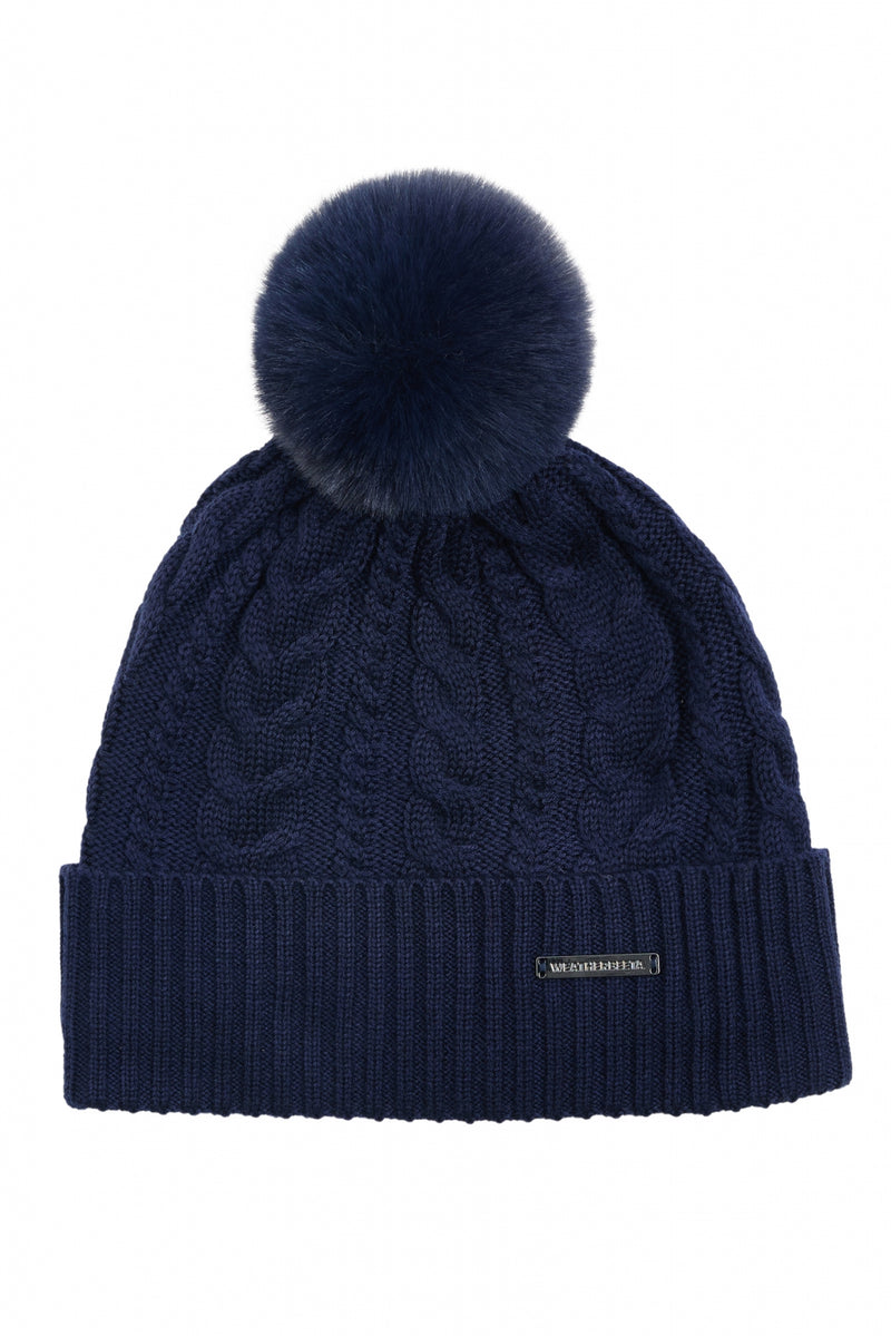 Weatherbeeta Cable Knit Pom Pom Beanie
