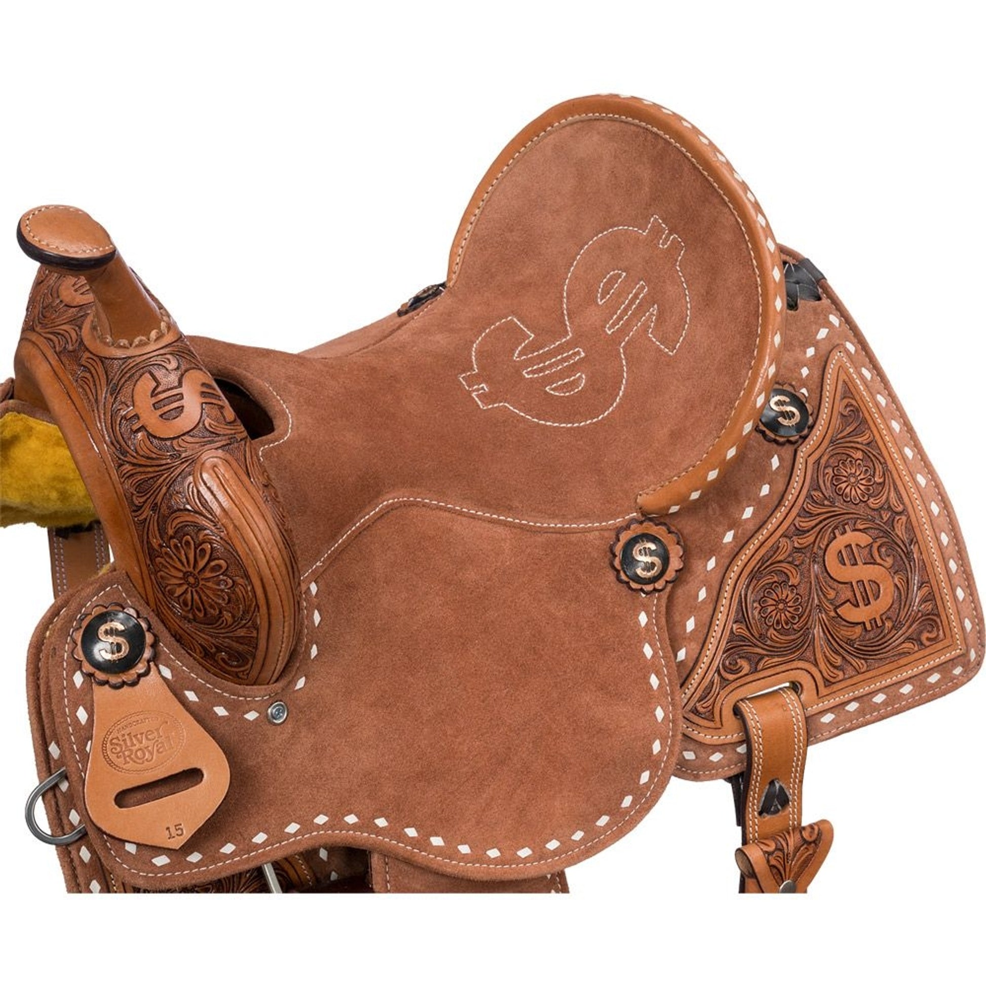 Silver Royal Ca$h Barrel Saddle