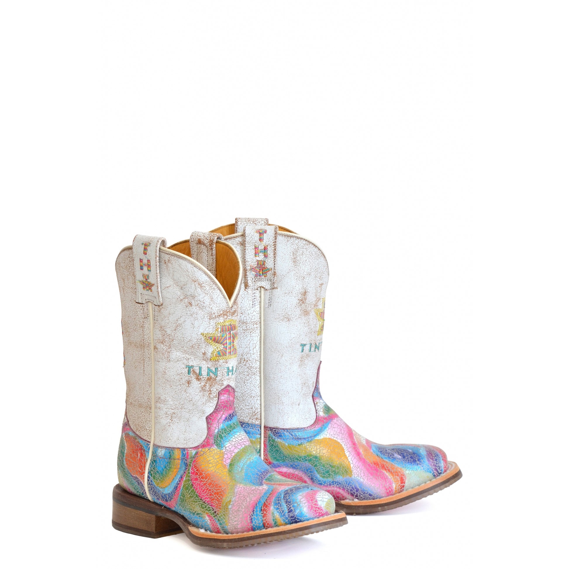 Tin Haul Little Kids Color Burst Square Toe Boots
