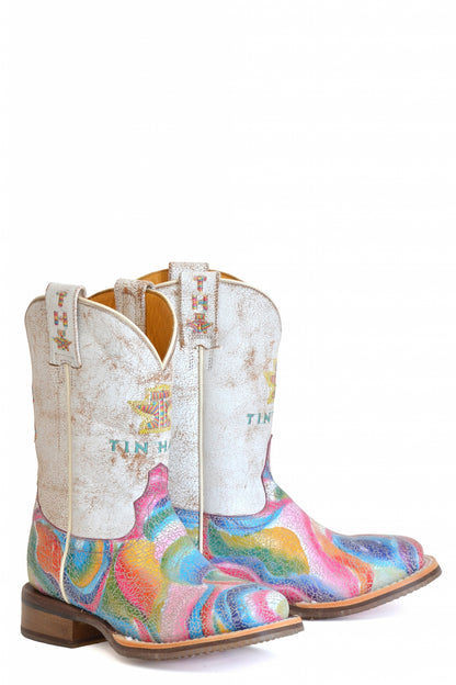 Tin Haul Little Kids Color Burst Square Toe Boots