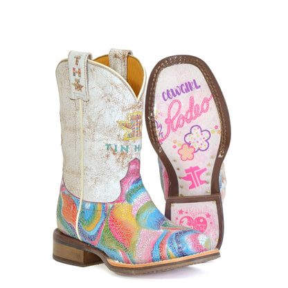 Tin Haul Little Kids Color Burst Square Toe Boots