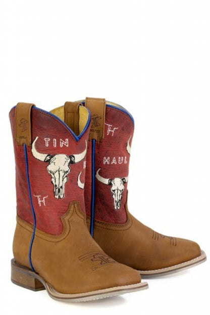 Tin Haul Little Kids Bullheaded Square Toe Boots
