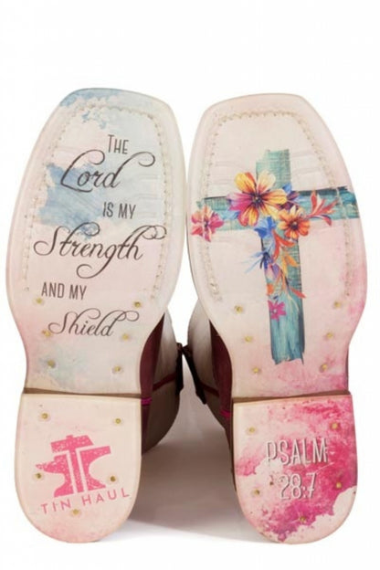 Tin Haul Little Kids Love Jesus Square Toe Boots