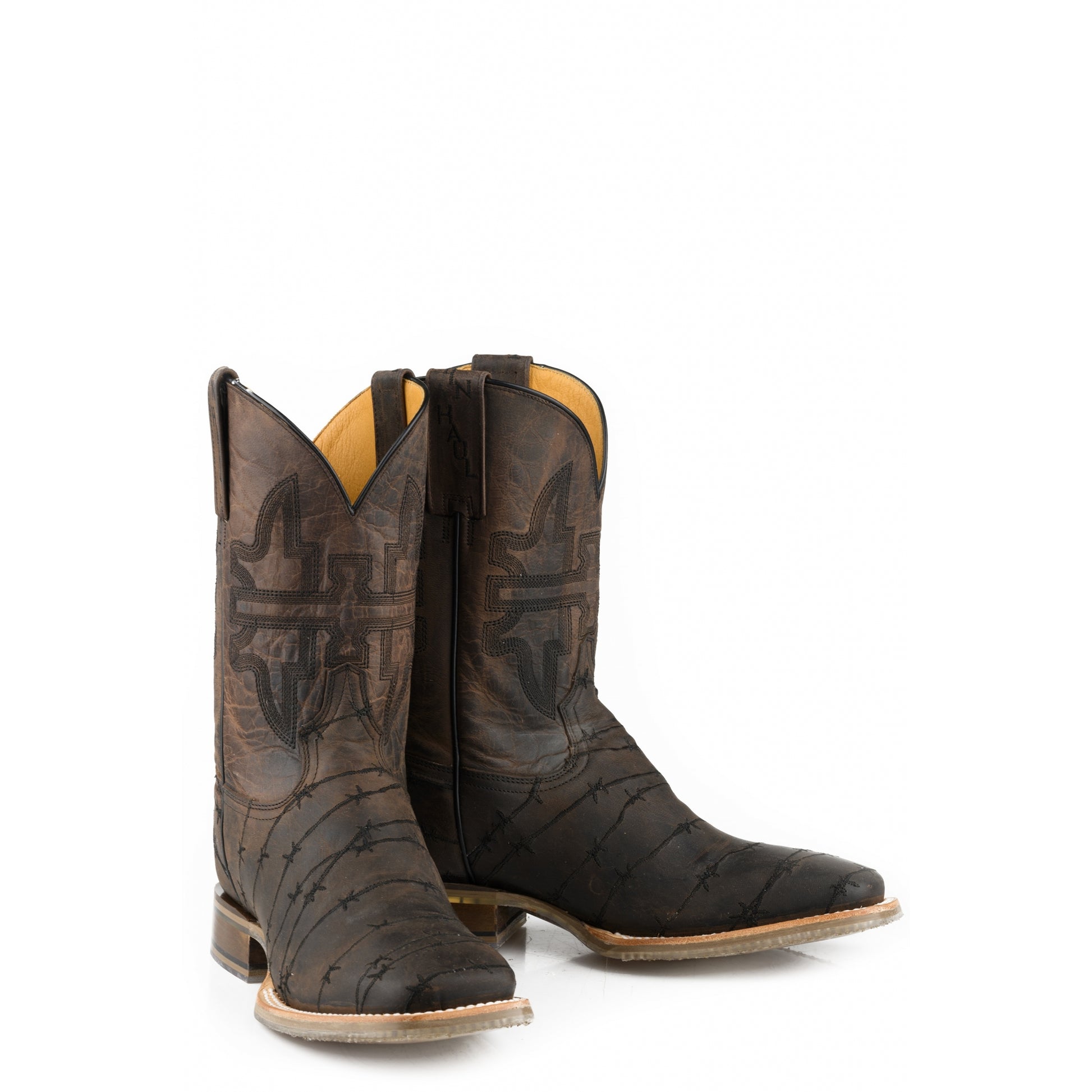 Tin Haul Mens Dont Fence Me In Two Square Toe Boots