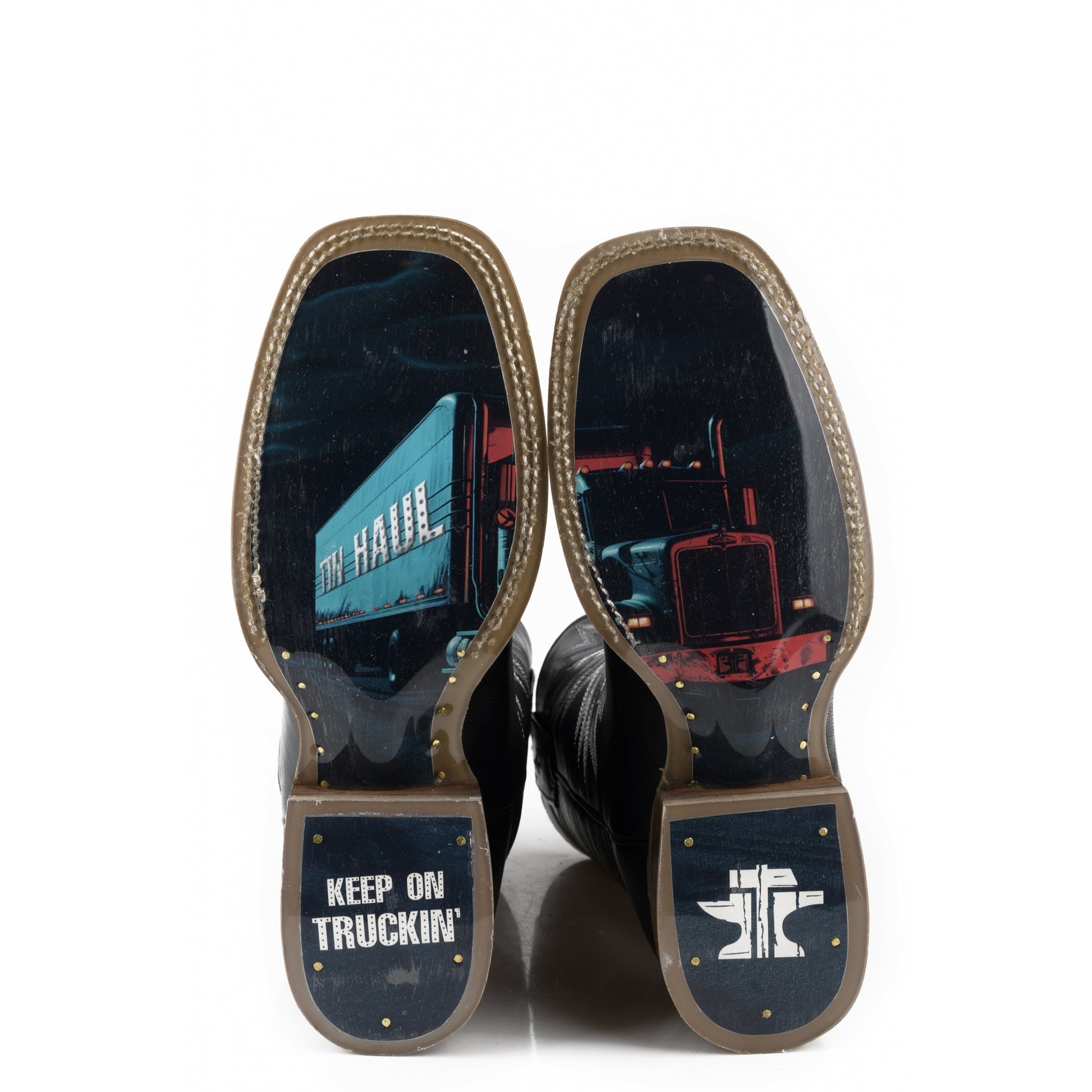 Tin Haul Mens Keep On Truckin Square Toe Boots