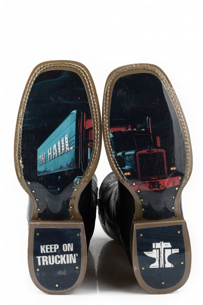 Tin Haul Mens Keep On Truckin Square Toe Boots