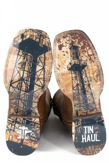 Tin Haul Mens Oil Derrick Square Toe Boots