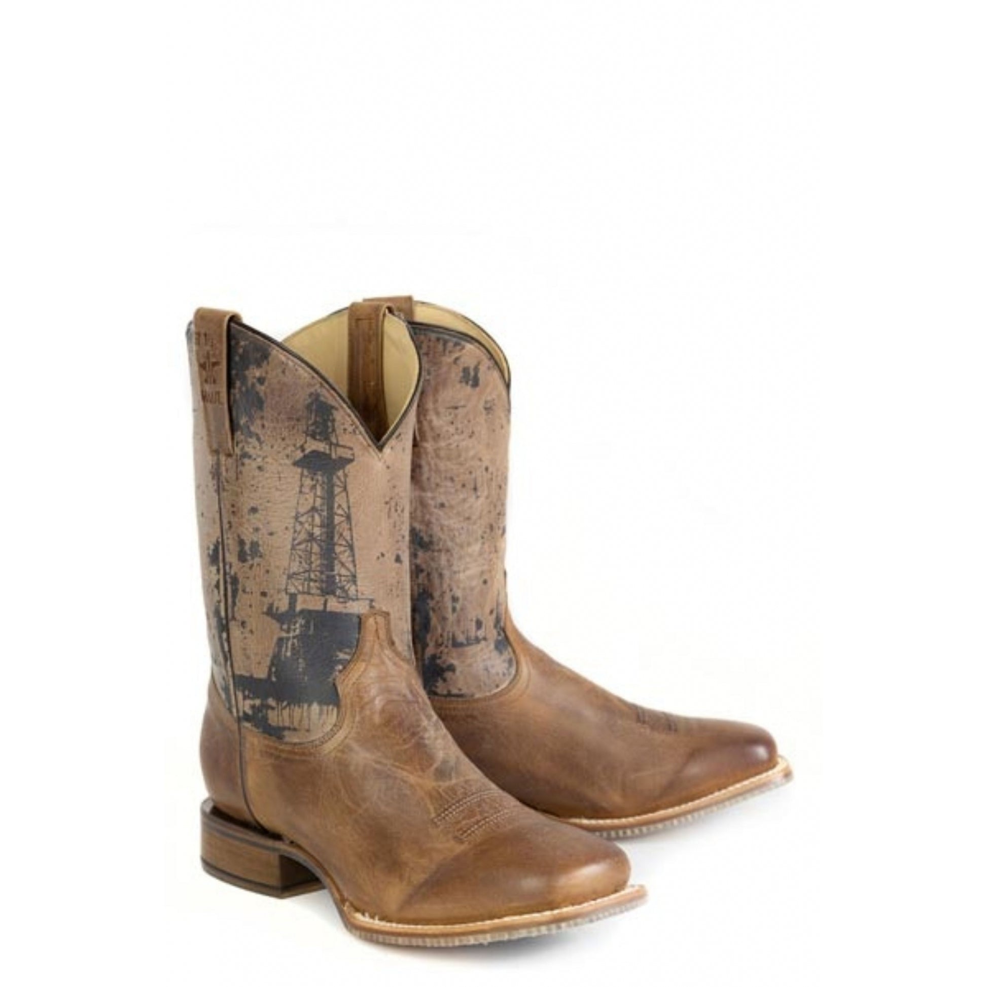 Tin Haul Mens Oil Derrick Square Toe Boots