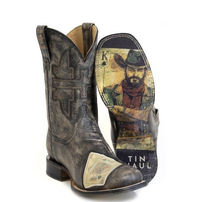Tin Haul Mens Gambler Winning Square Toe Boots