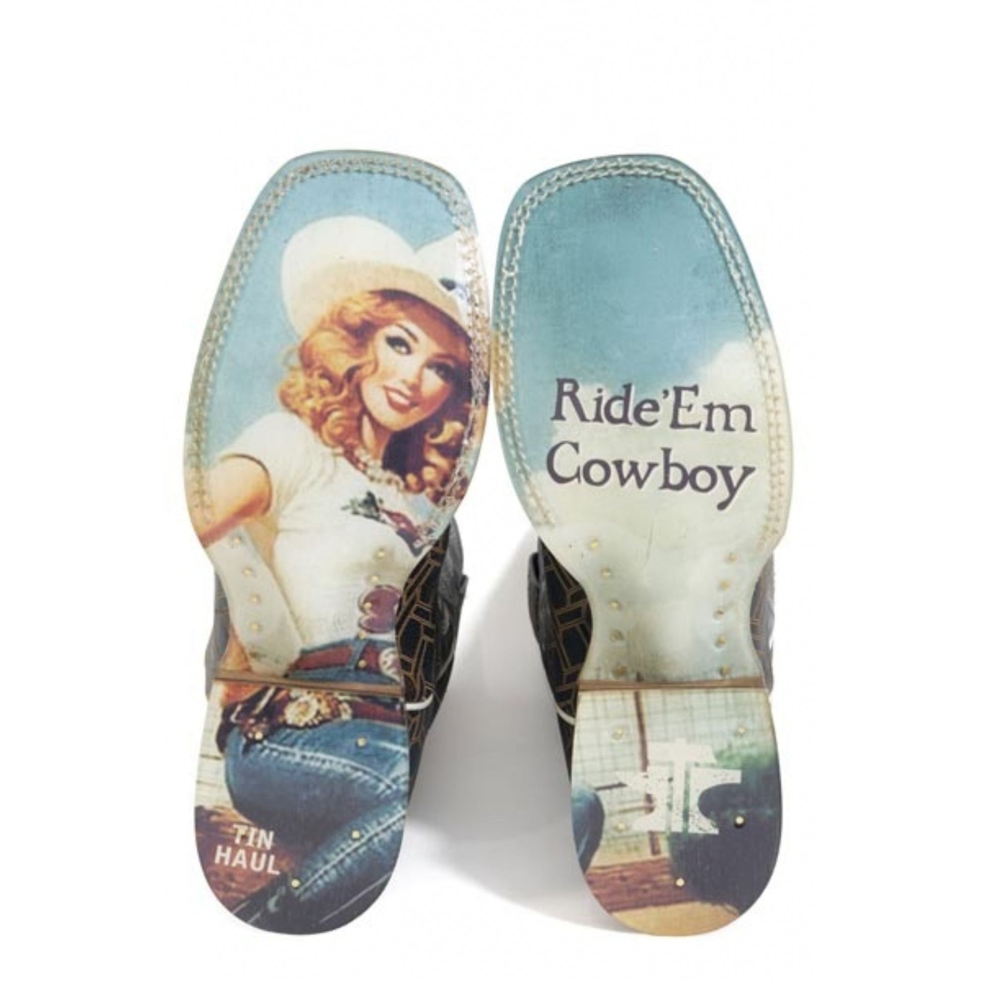 Tin Haul Mens Ride Em Cowboy Square Toe Boots